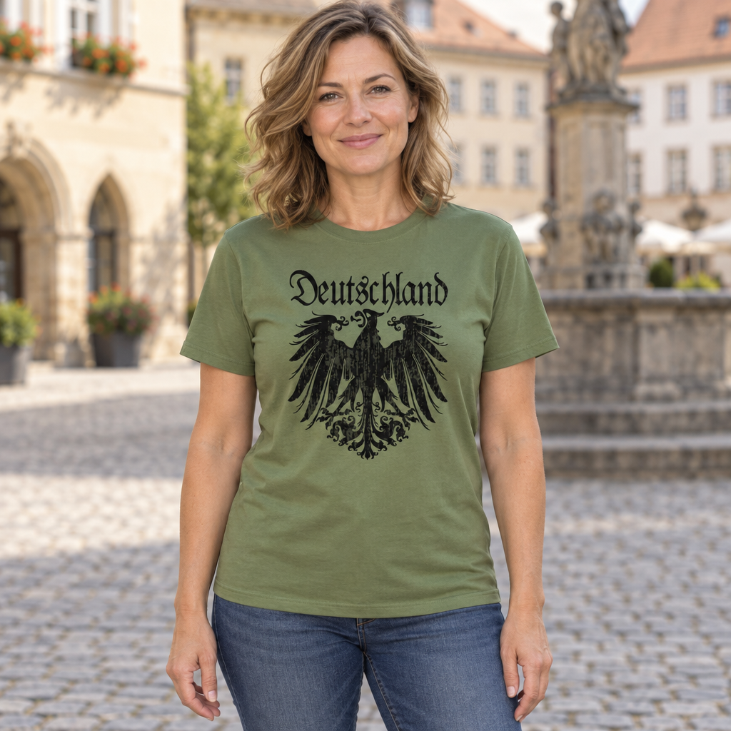 Deutschland Double-Headed Eagle — Military Green T-Shirt — lifestyle hero