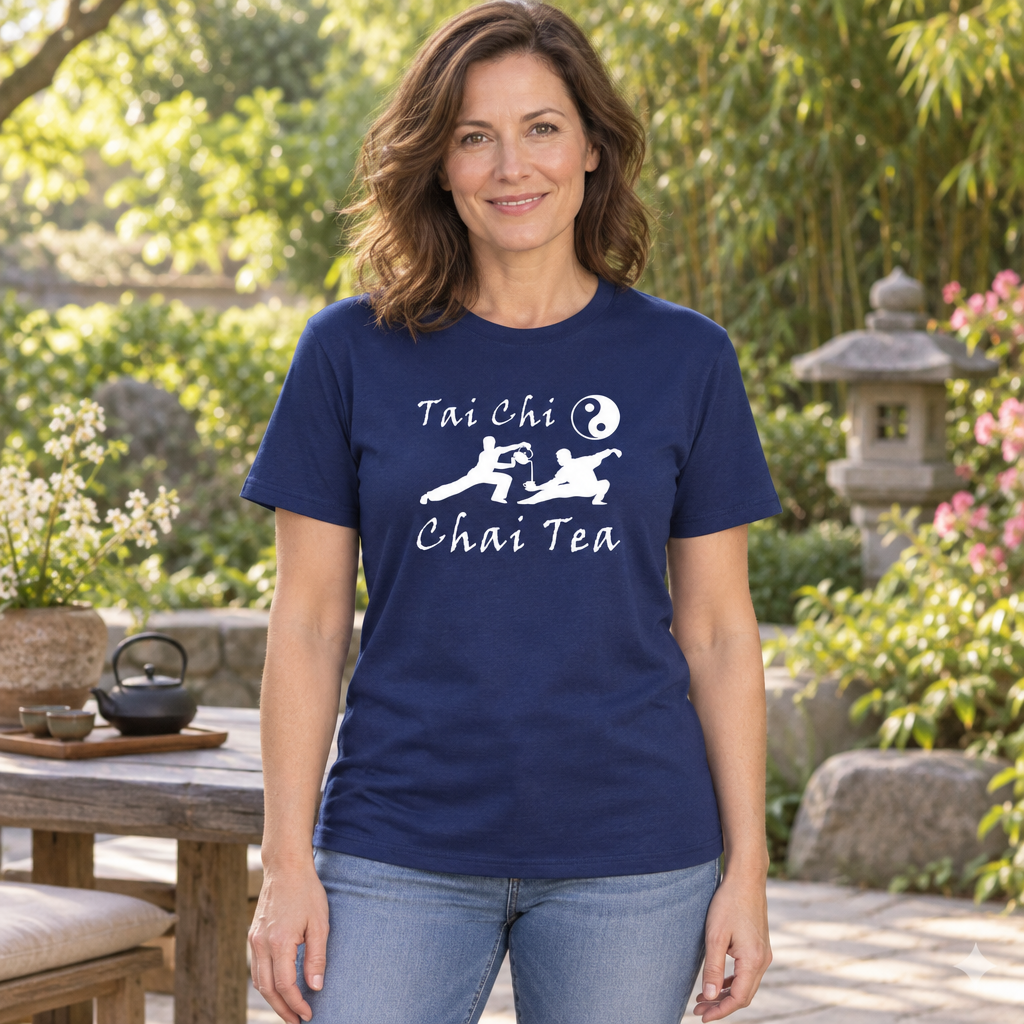Tai Chi Chai Tea — Navy T-Shirt — lifestyle hero