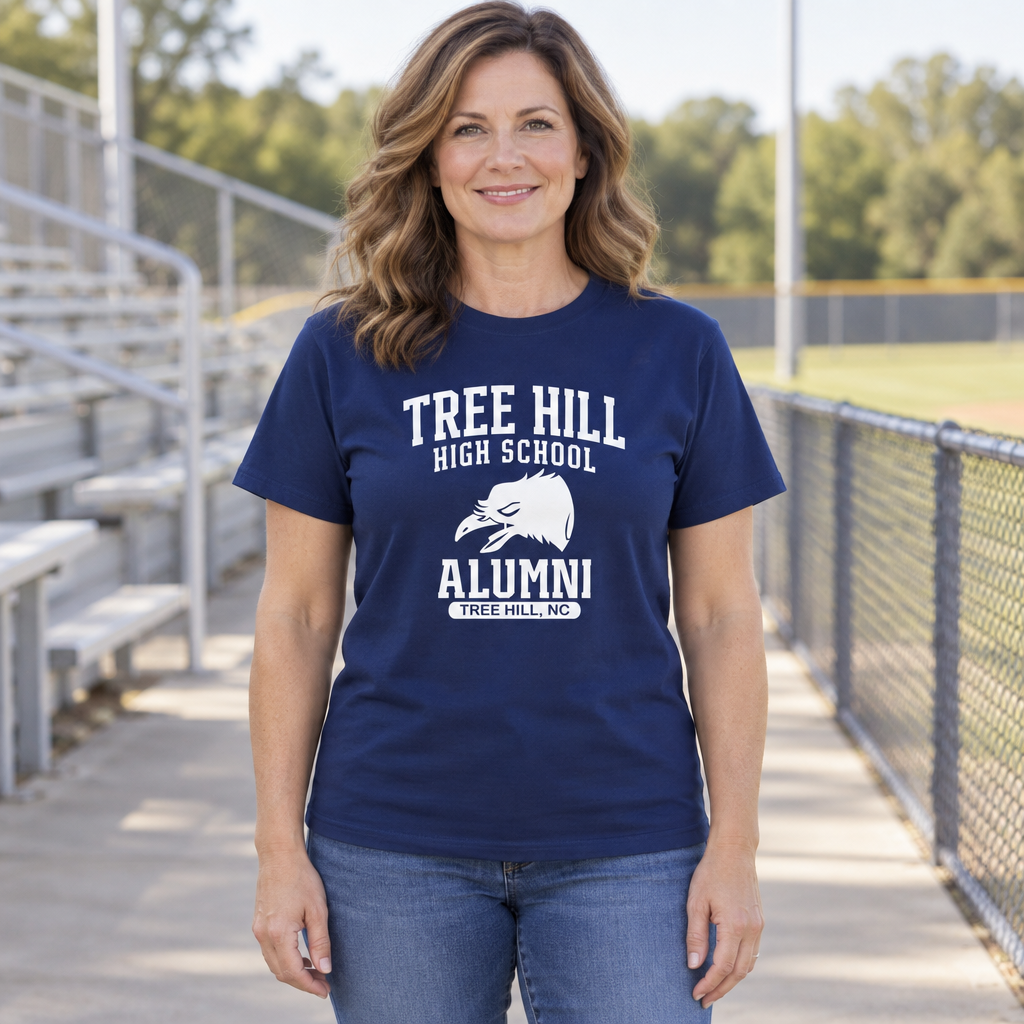 Tree Hill High School Alumni — Navy T-Shirt — lifestyle hero