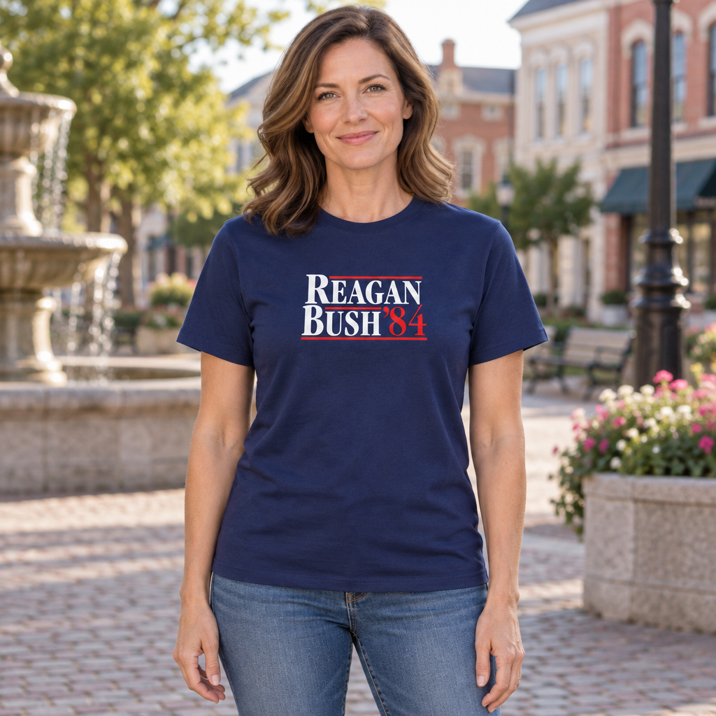 Reagan Bush 84 — Navy T-Shirt — lifestyle hero
