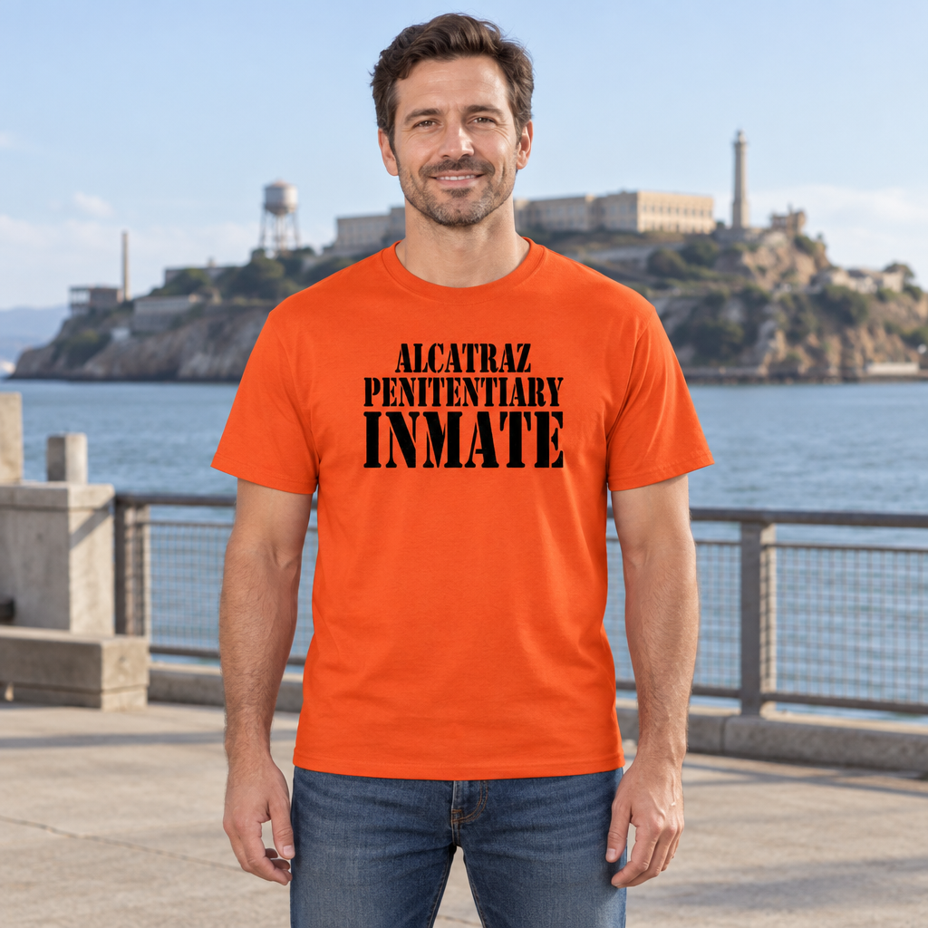 Alcatraz Penitentiary Inmate — Orange T-Shirt — lifestyle hero