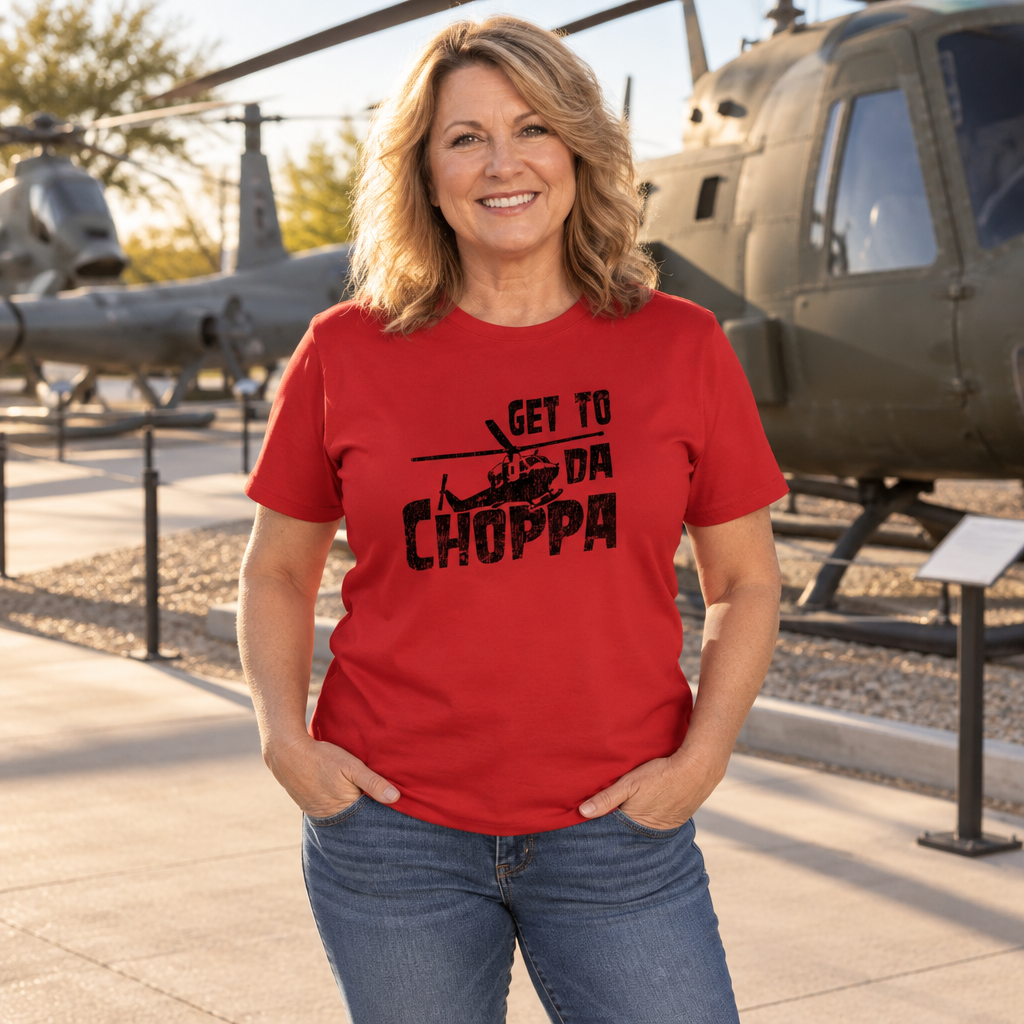 Get to Da Choppa — Red T-Shirt — lifestyle alt