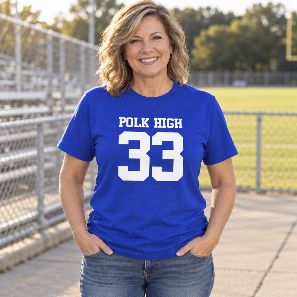Polk High 33 — Royal Blue T-Shirt — lifestyle alt