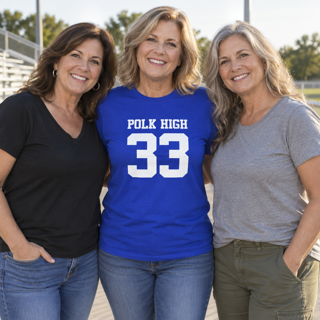 Polk High 33 — Royal Blue T-Shirt — lifestyle group