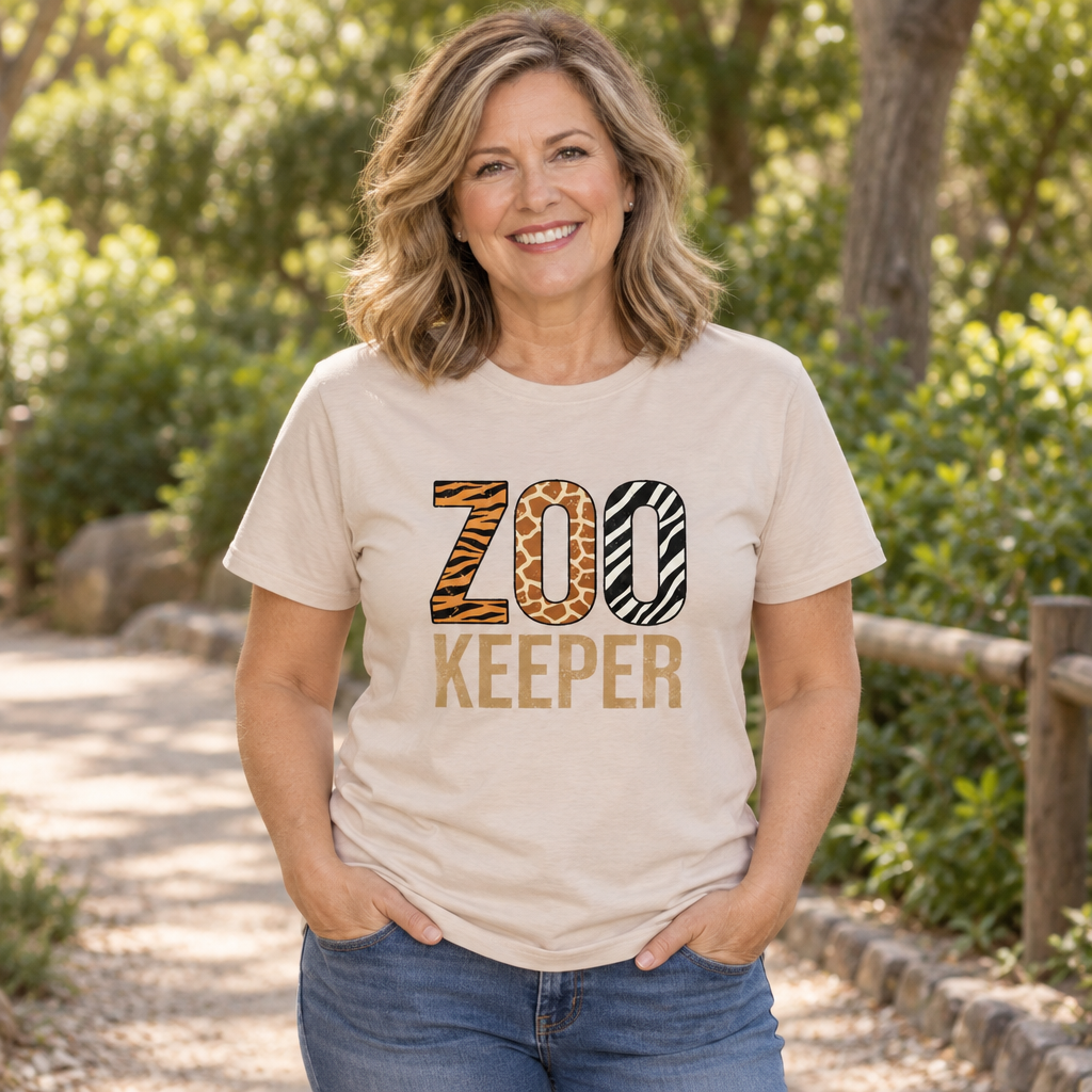 Zoo Keeper Tired Moms — Sand T-Shirt — lifestyle alt