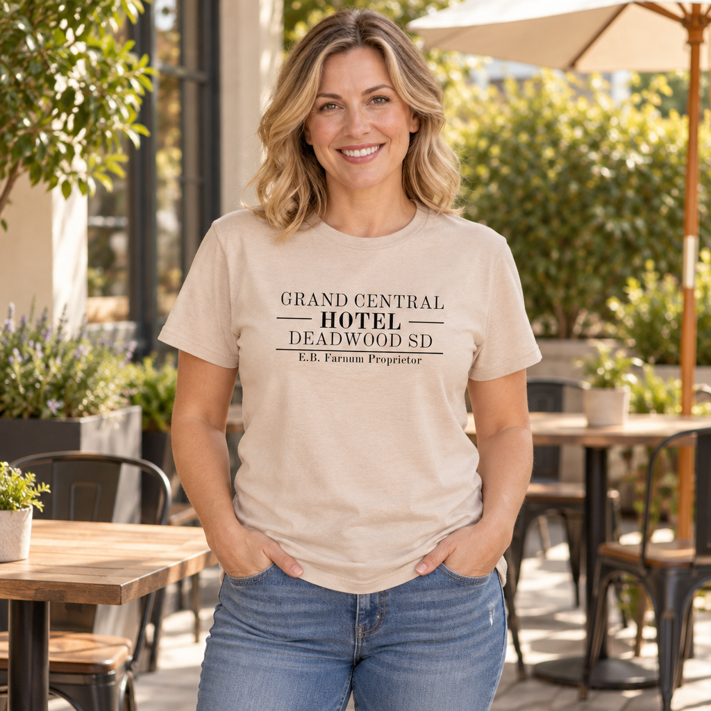 Deadwood South Dakota — Sand T-Shirt — lifestyle alt