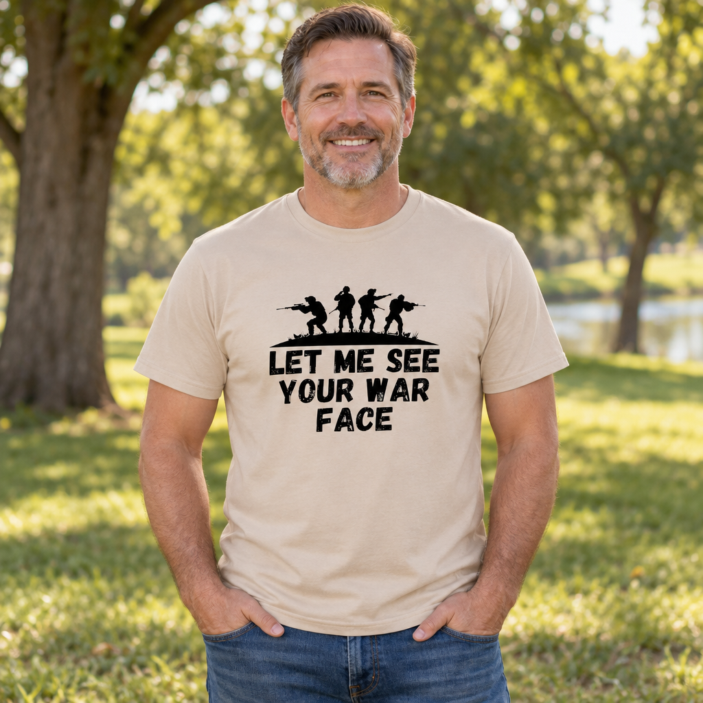 Funny War Face — Sand T-Shirt — lifestyle alt