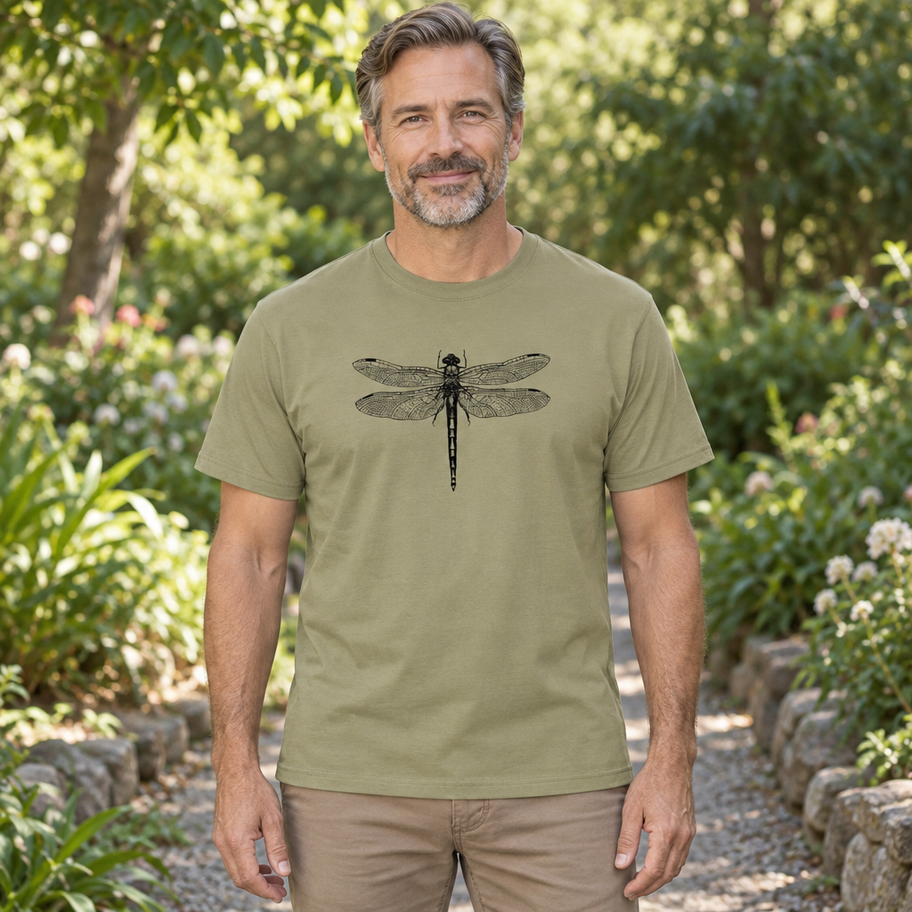 Dragonfly Illustration — Sand T-Shirt — lifestyle hero