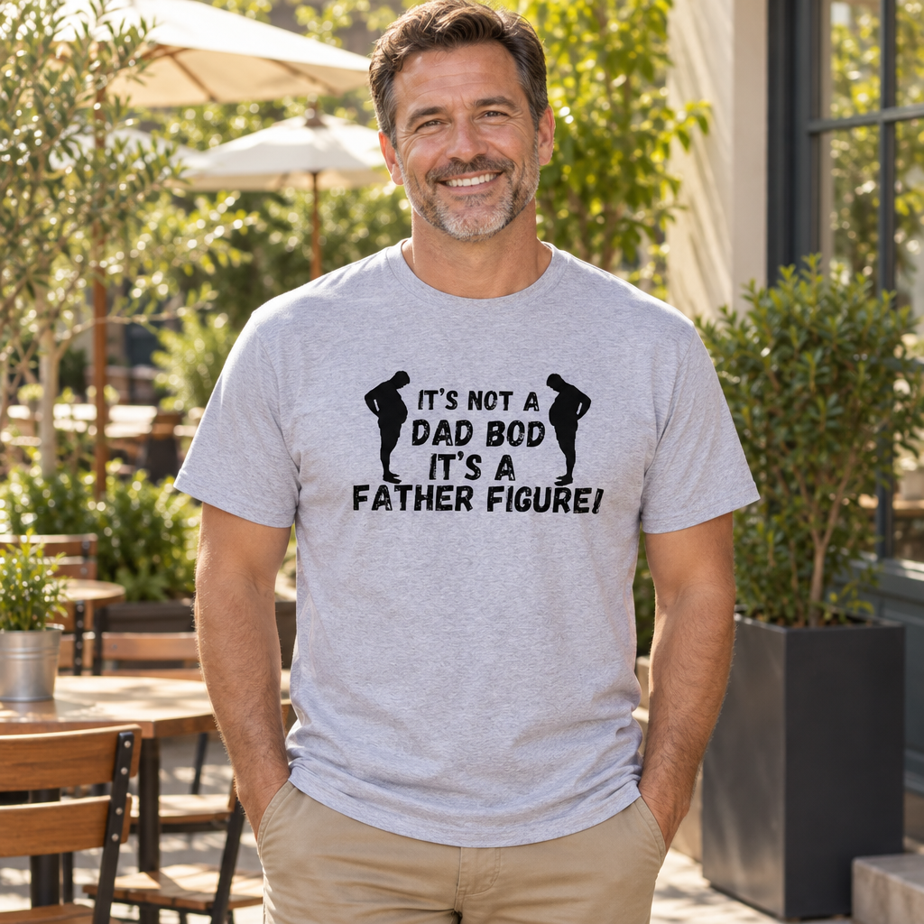 Dad Bod Father Figure Funny — Sport Gray T-Shirt — lifestyle alt