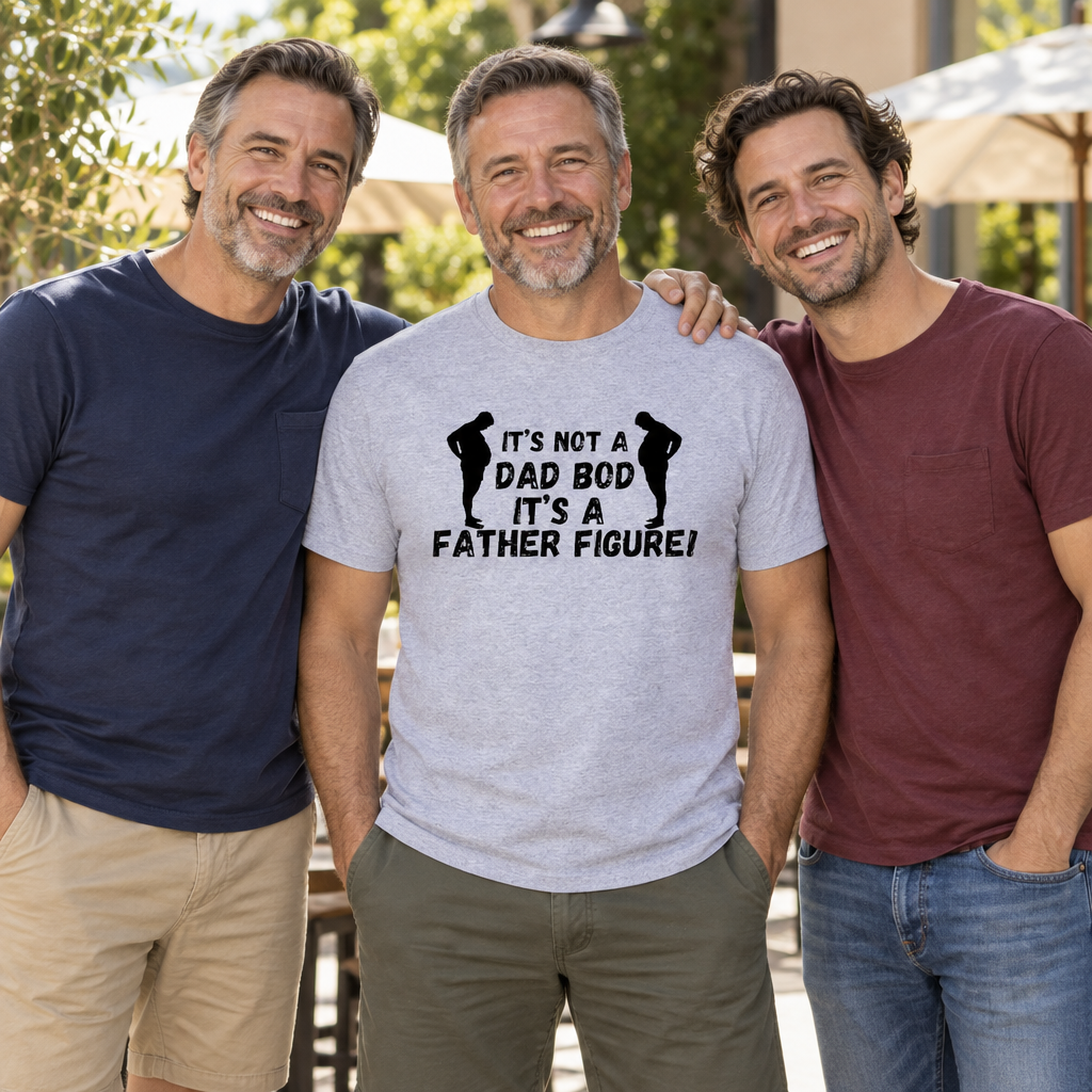 Dad Bod Father Figure Funny — Sport Gray T-Shirt — lifestyle group