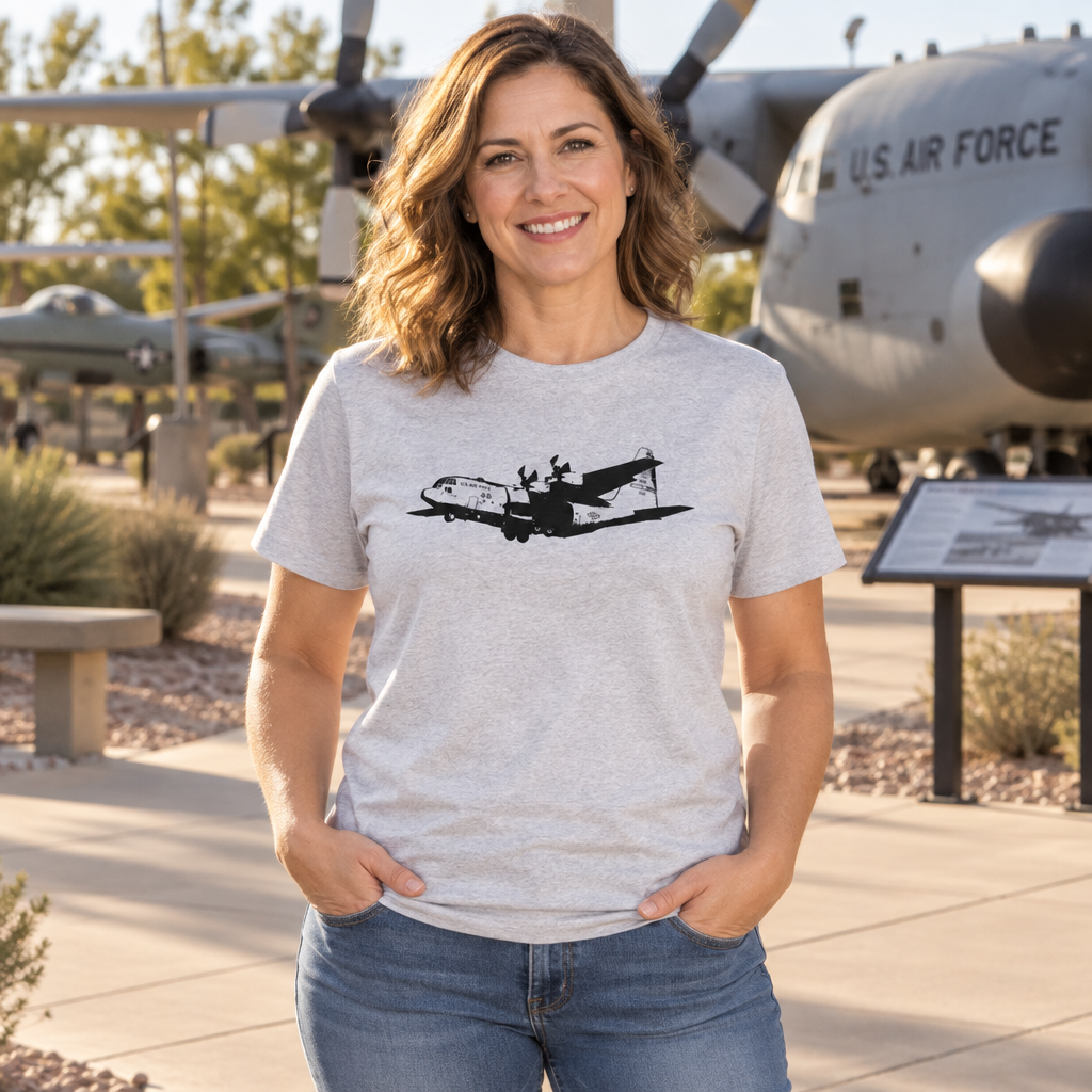 C-130 Aircraft Silhouette — Sport Gray T-Shirt — lifestyle alt