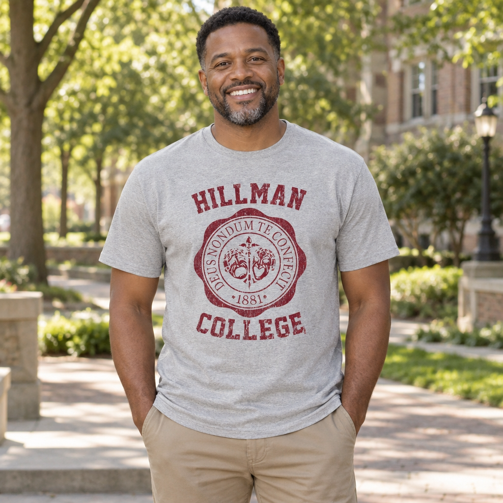 Hillman College Crest — Sport Gray T-Shirt — lifestyle alt