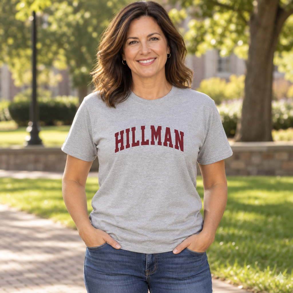Hillman Collegiate Lettering — Sport Gray T-Shirt — lifestyle alt