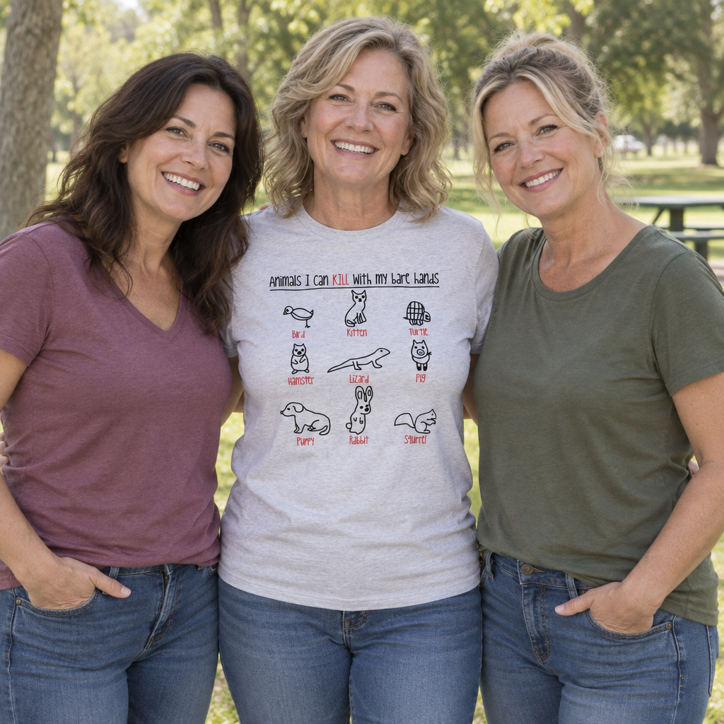 Animals I Can Kill With My Bare Hands — Sport Gray T-Shirt — lifestyle group