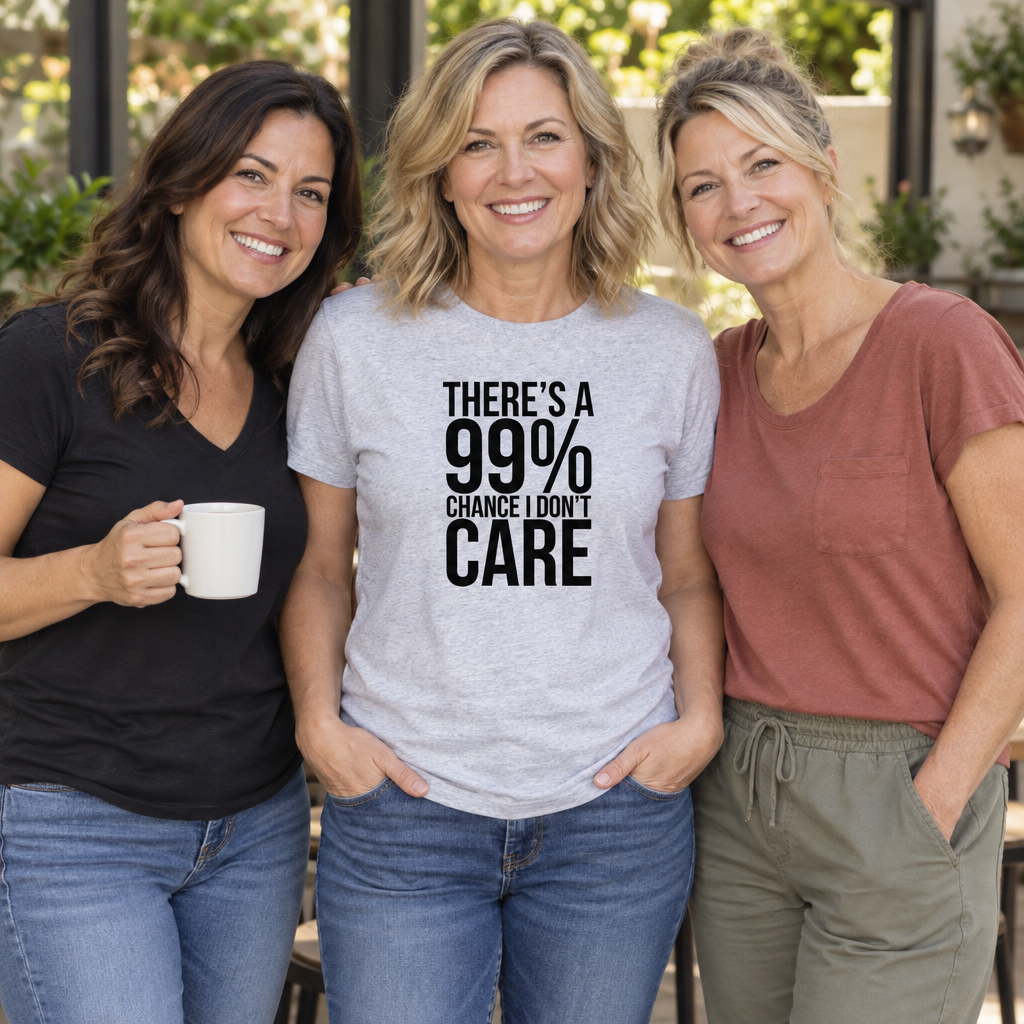 99 Percent Chance I Don't Care — Sport Gray T-Shirt — lifestyle group