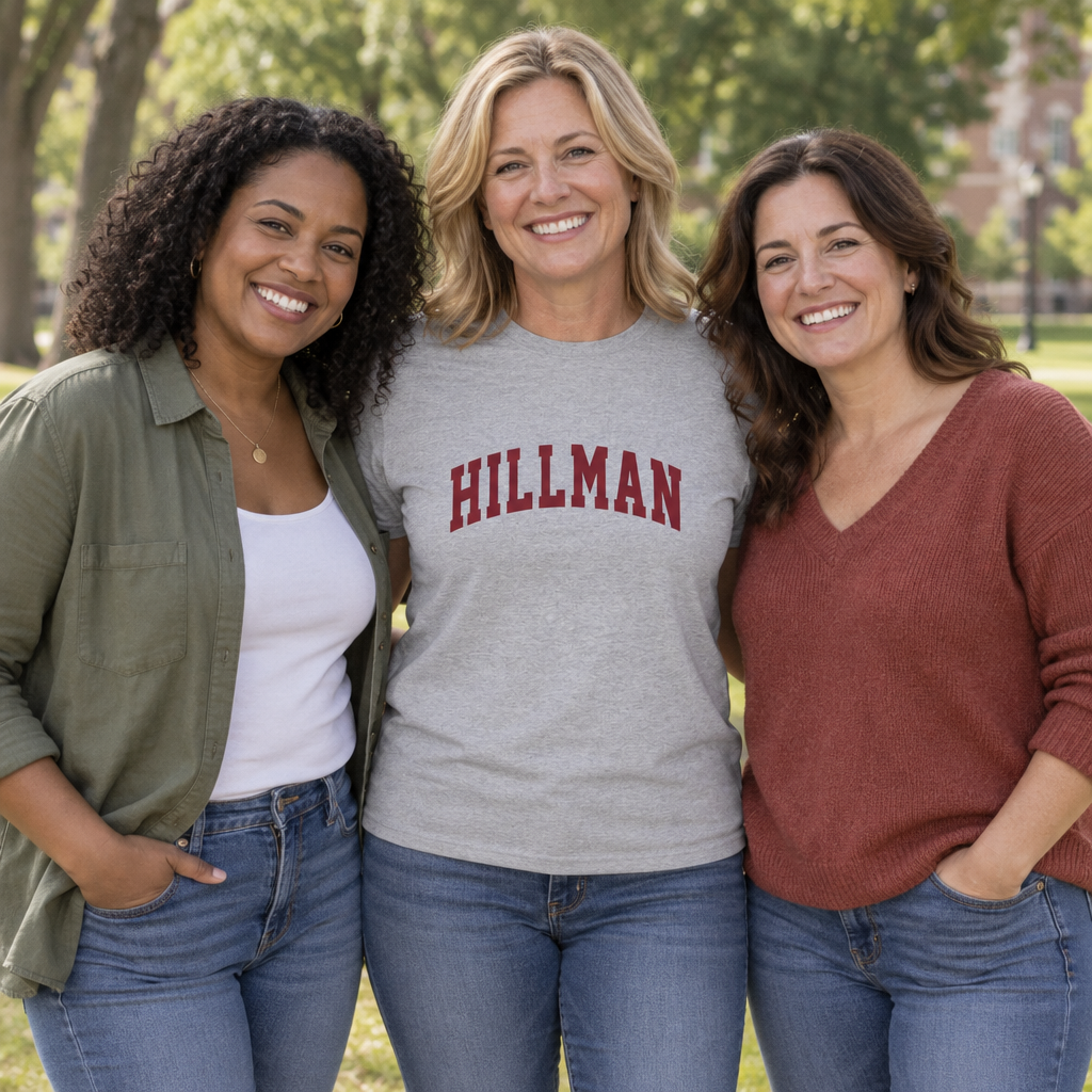 Hillman Collegiate Lettering — Sport Gray T-Shirt — lifestyle group