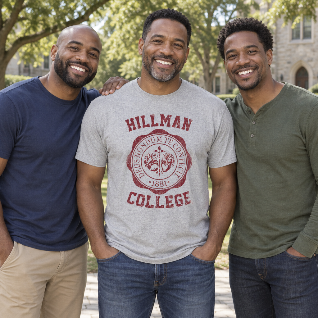 Hillman College Crest — Sport Gray T-Shirt — lifestyle group