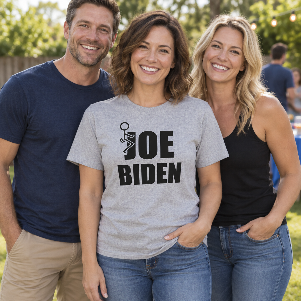 Joe Biden Stick Figure — Sport Gray T-Shirt — lifestyle group