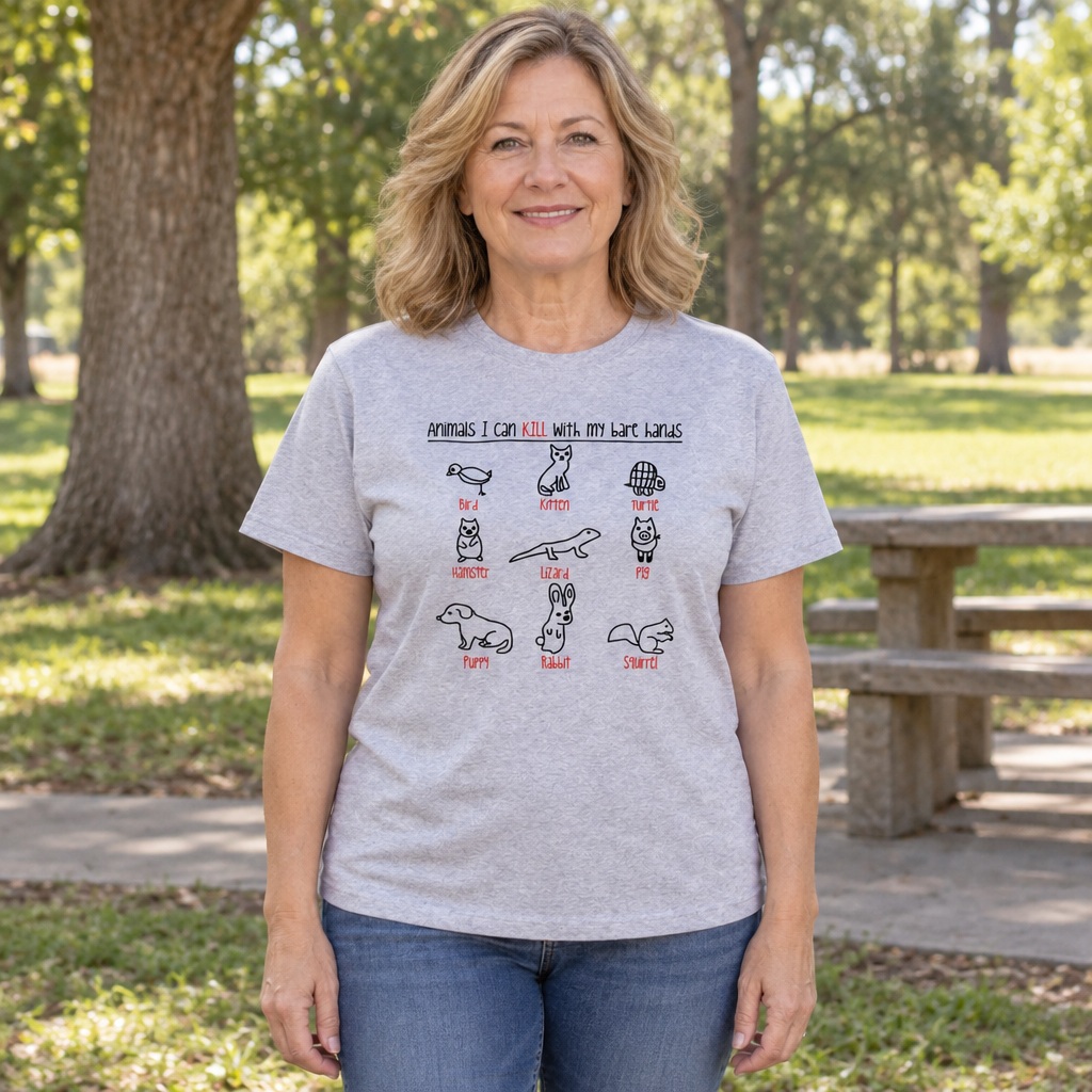 Animals I Can Kill With My Bare Hands — Sport Gray T-Shirt — lifestyle hero