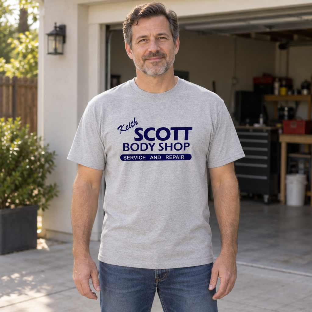 Keith Scott Body Shop — Sport Gray T-Shirt — lifestyle hero