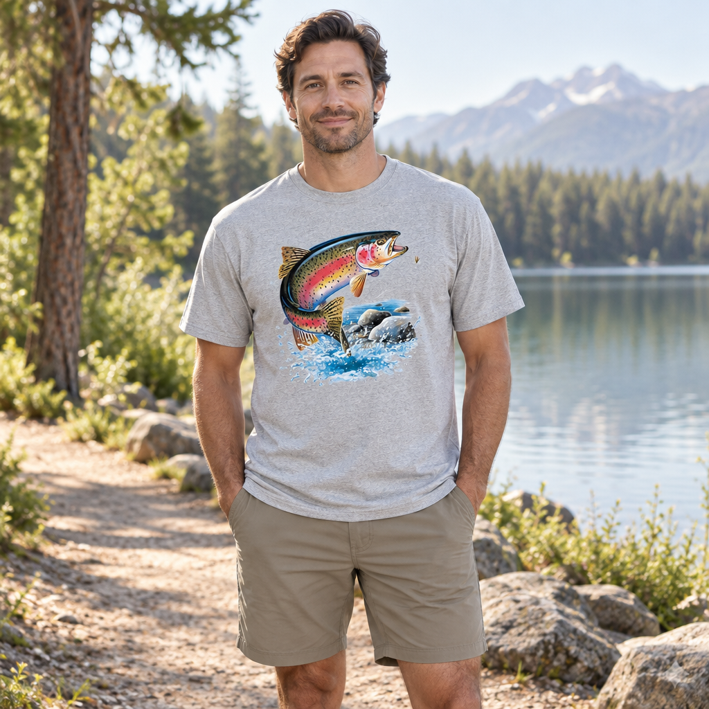 Rainbow Trout — Sport Gray T-Shirt — lifestyle hero