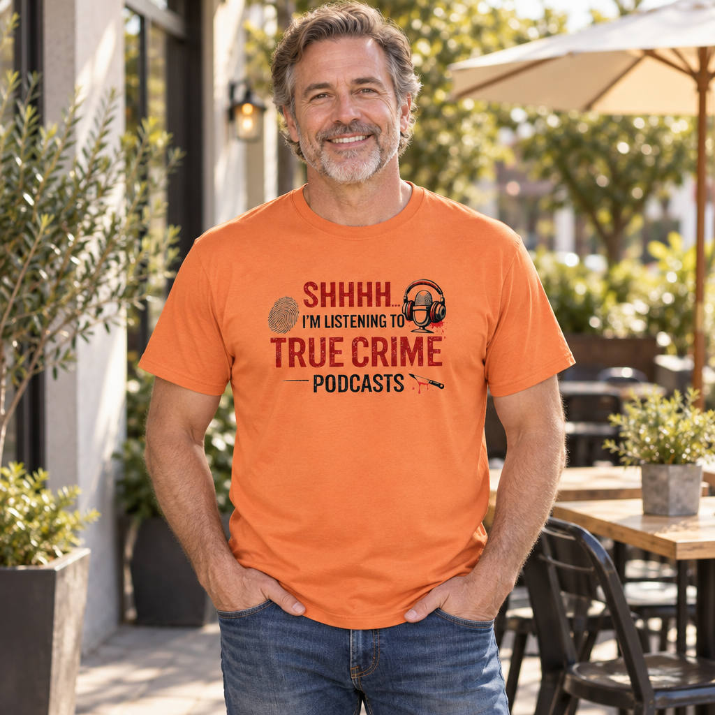 True Crime Podcasts — Tangerine T-Shirt — lifestyle alt
