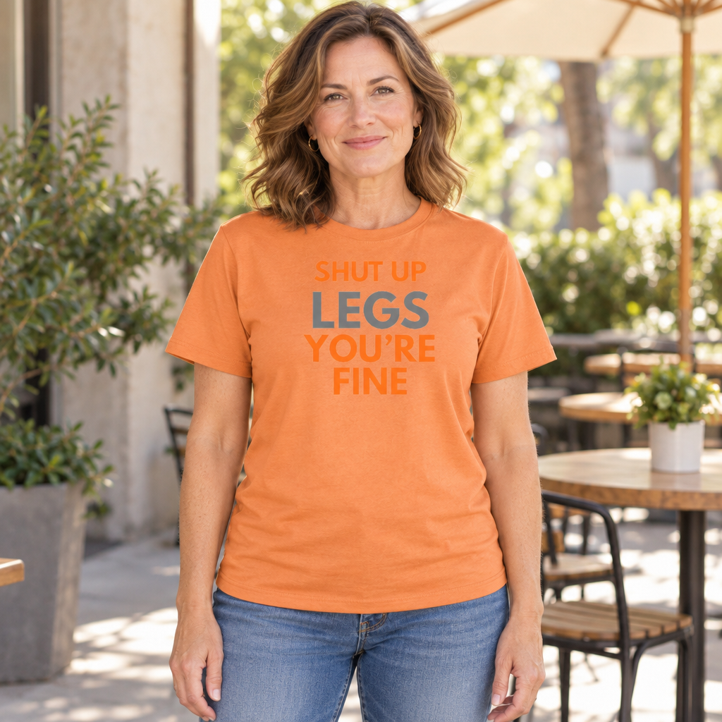 Shut Up Legs Workout — Tangerine T-Shirt — lifestyle hero