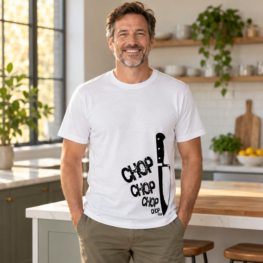 Chop Chop Chef Knife — White T-Shirt — lifestyle alt