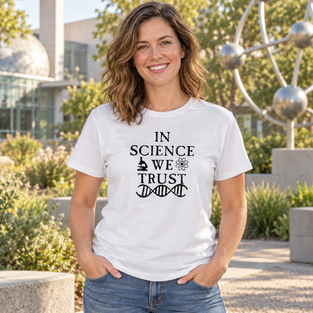 In Science We Trust — White T-Shirt — lifestyle alt