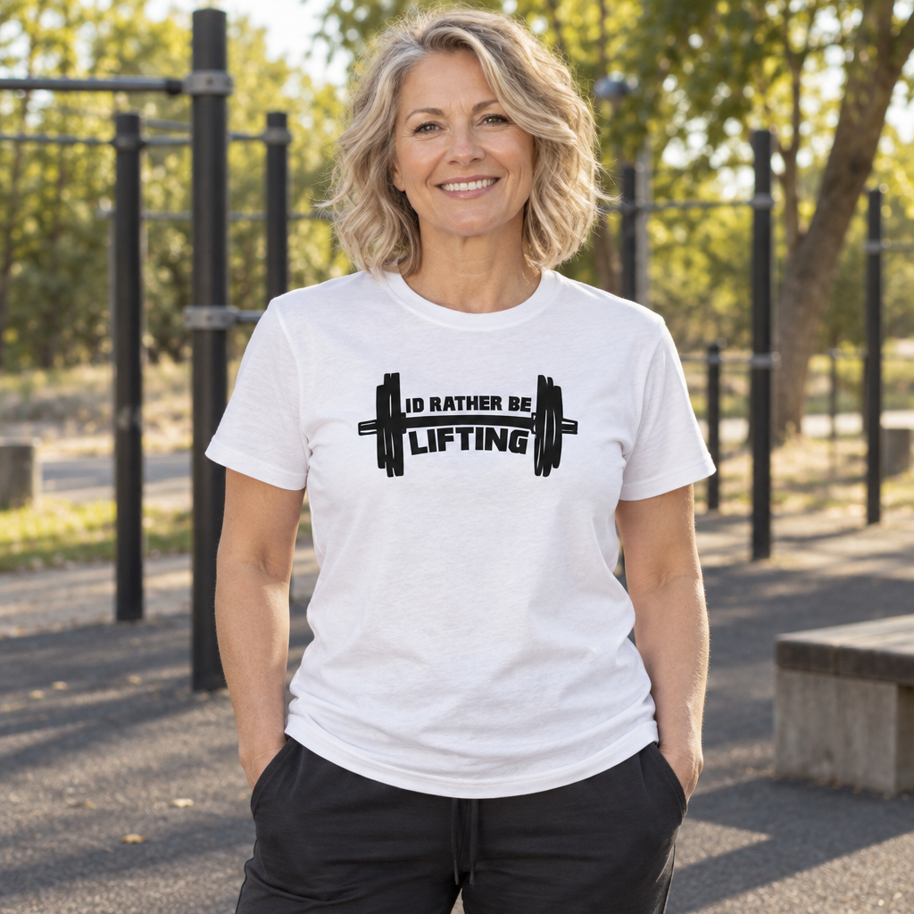 I'd Rather Be Lifting — White T-Shirt — lifestyle alt