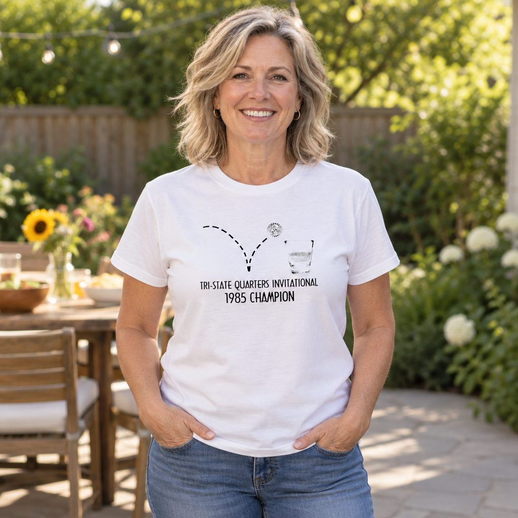 1985 Quarters Invitational Champion — White T-Shirt — lifestyle alt