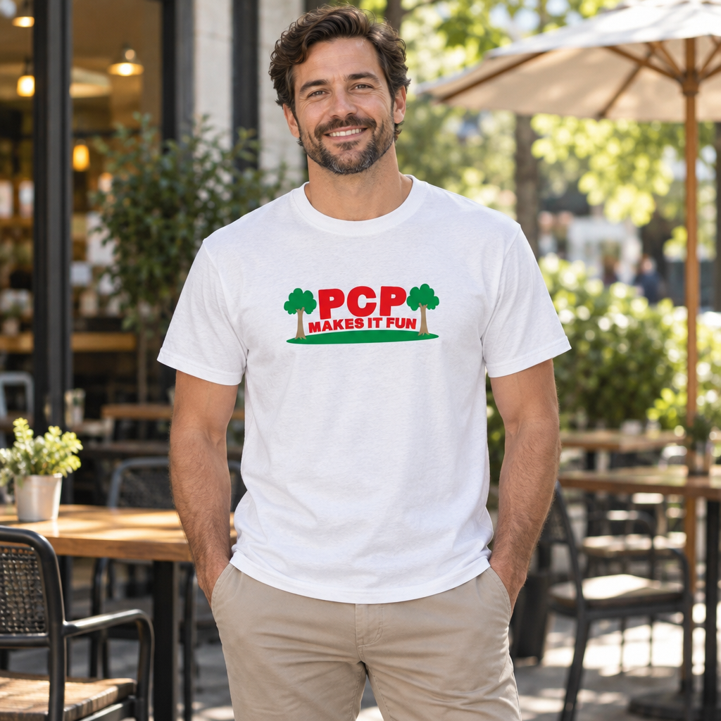 PCP Makes It Fun — White T-Shirt — lifestyle alt