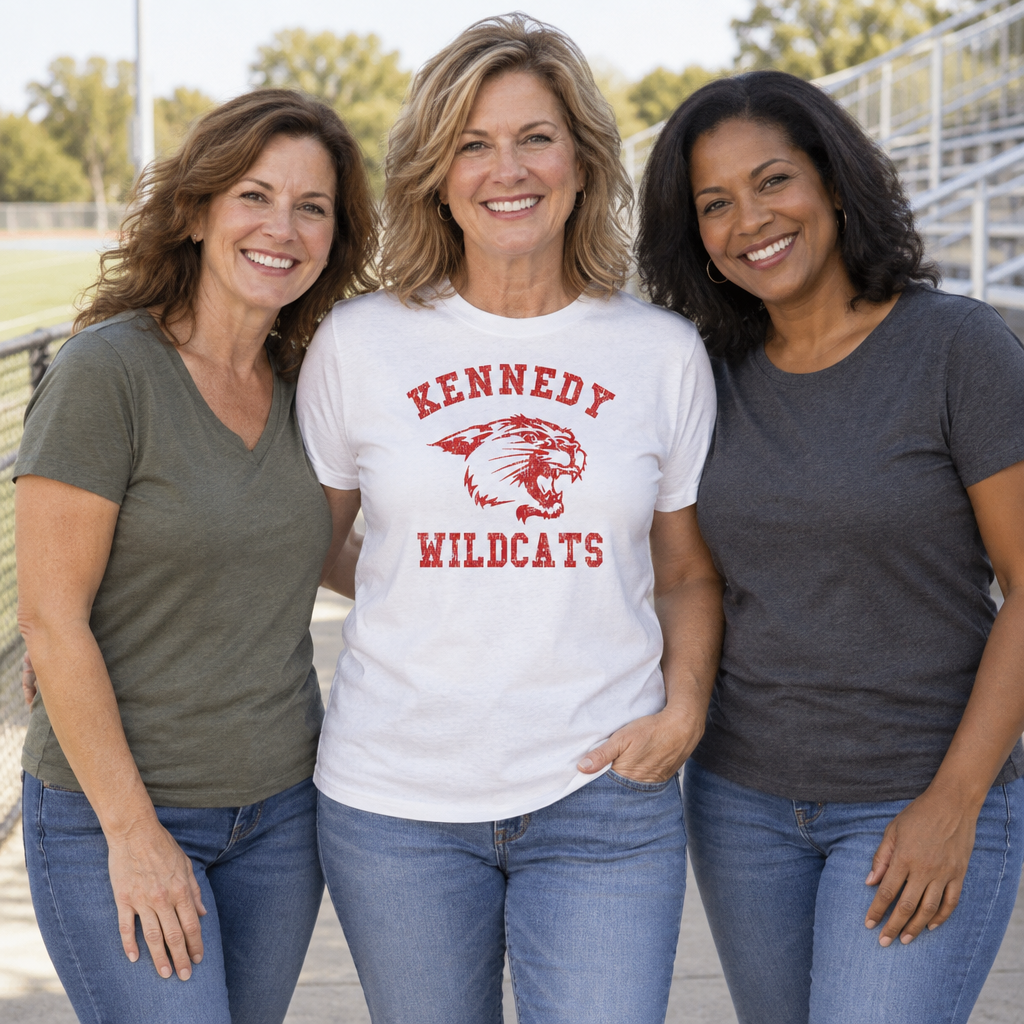 Kennedy Wildcats — White T-Shirt — lifestyle group