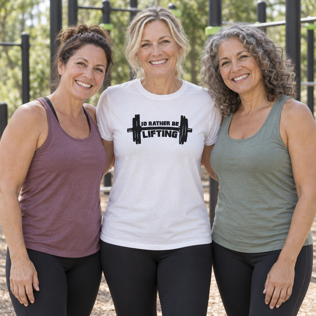 I'd Rather Be Lifting — White T-Shirt — lifestyle group