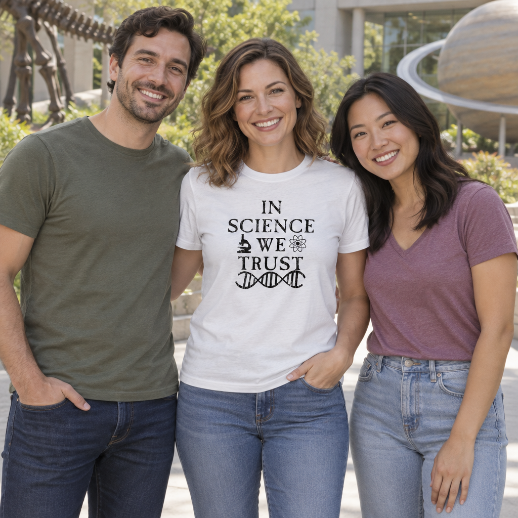 In Science We Trust — White T-Shirt — lifestyle group