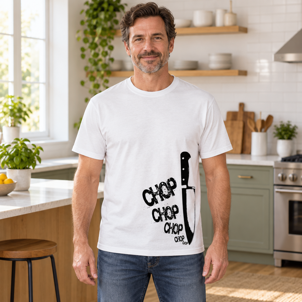 Chop Chop Chef Knife — White T-Shirt — lifestyle hero