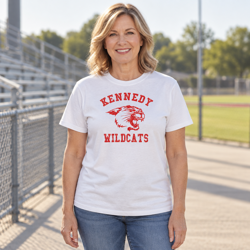 Kennedy Wildcats — White T-Shirt — lifestyle hero