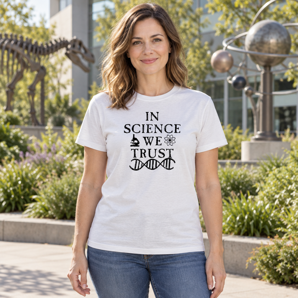 In Science We Trust — White T-Shirt — lifestyle hero