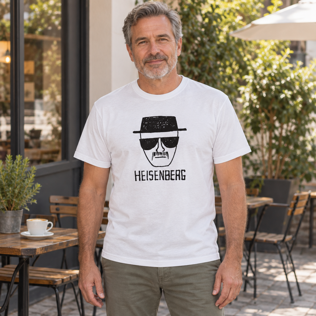 Heisenberg Hat and Glasses — White T-Shirt — lifestyle hero
