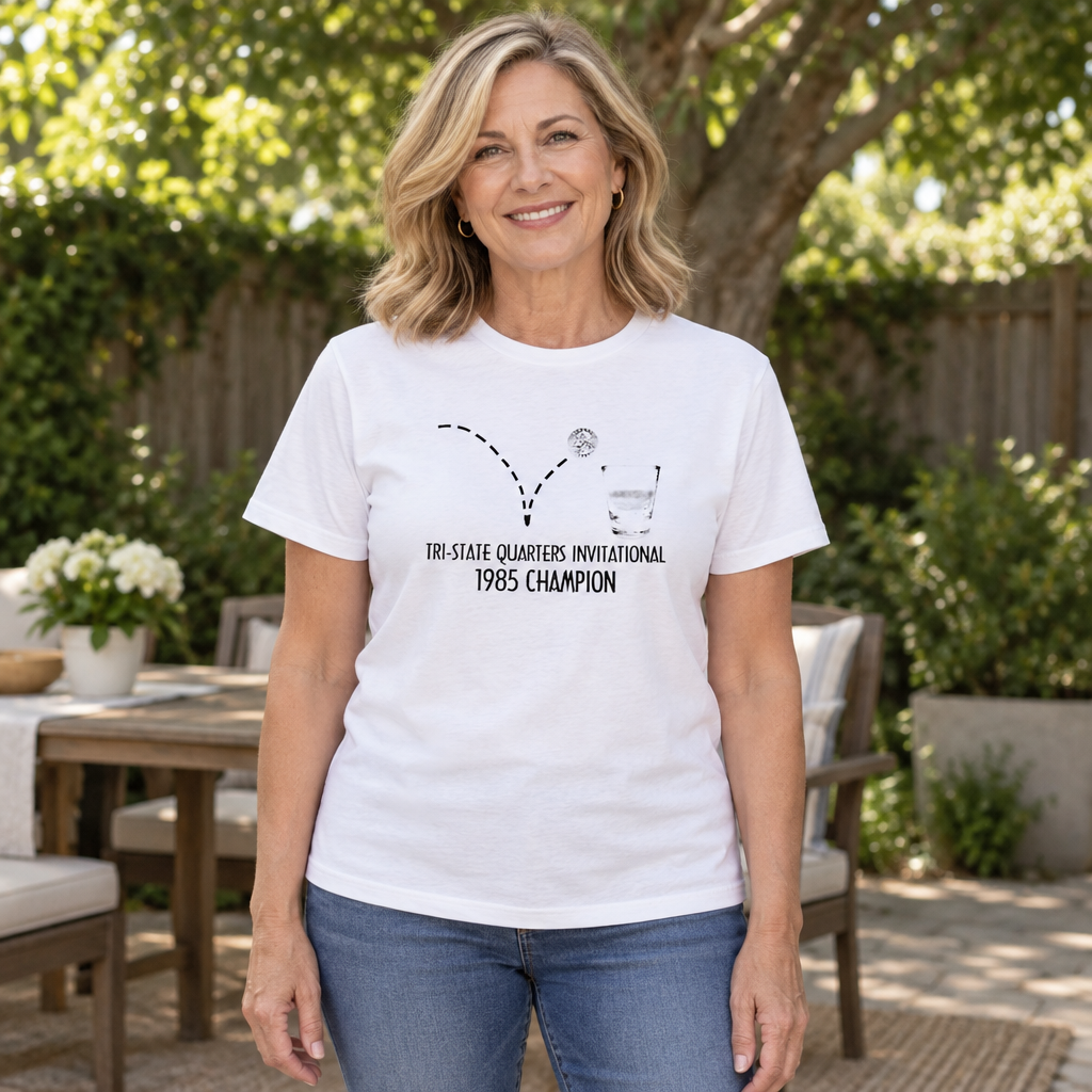 1985 Quarters Invitational Champion — White T-Shirt — lifestyle hero