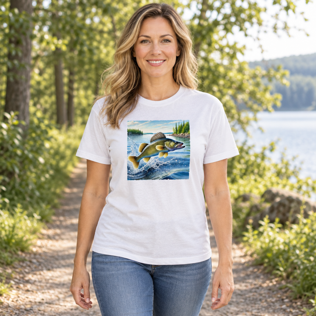 Walleye Fish — White T-Shirt — lifestyle hero