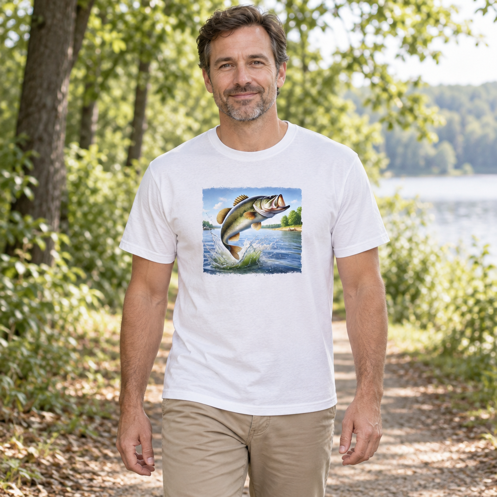 Largemouth Bass — White T-Shirt — lifestyle hero
