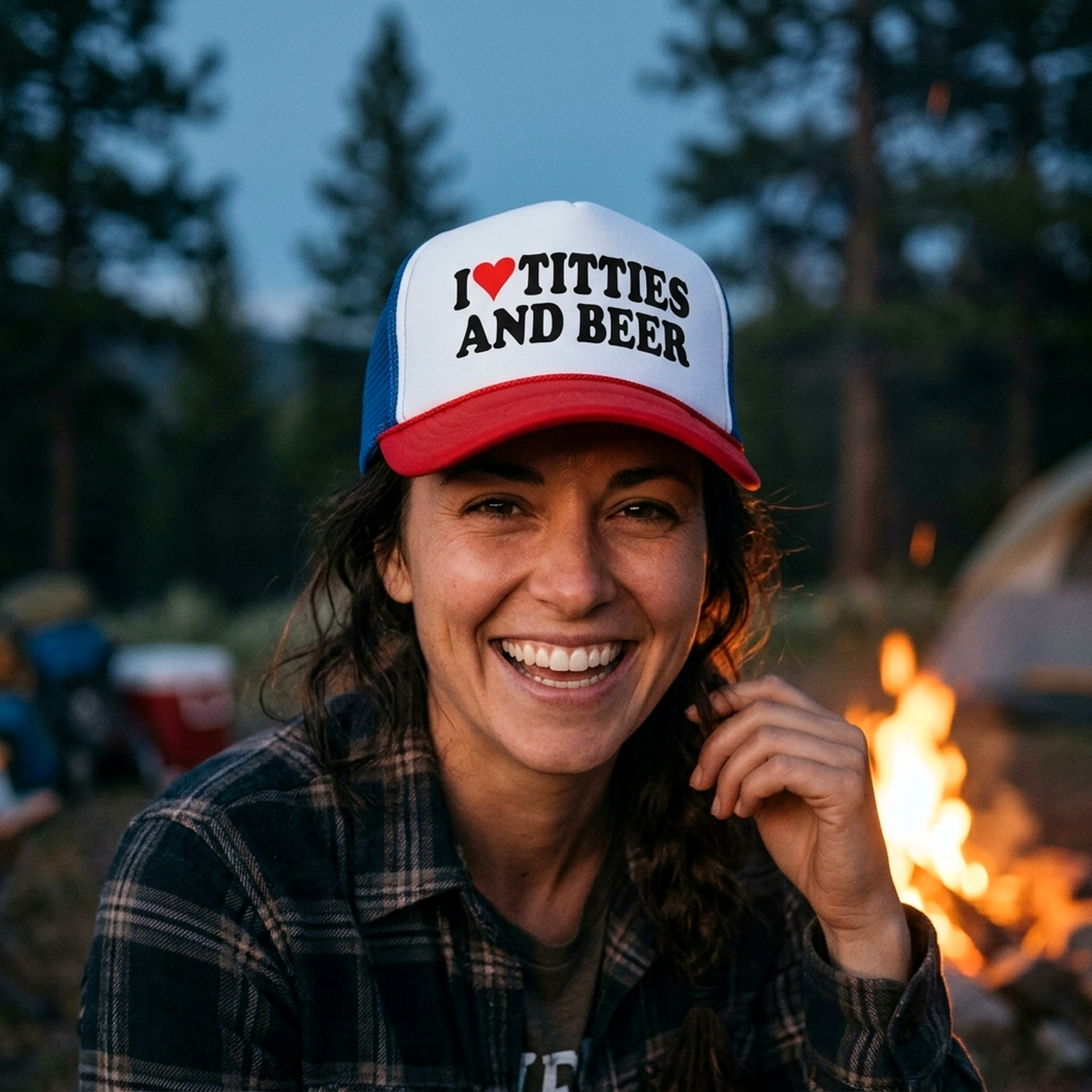 I Heart Titties and Beer - Five Panel Retro Style TRUCKER Cap