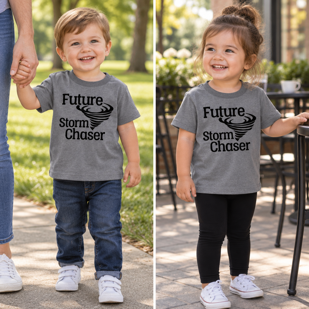 Future Storm Chaser — Charcoal Toddler T-Shirt — lifestyle alt