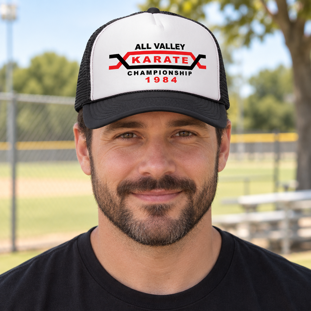All Valley Karate Championship — Black Trucker Hat — lifestyle alt