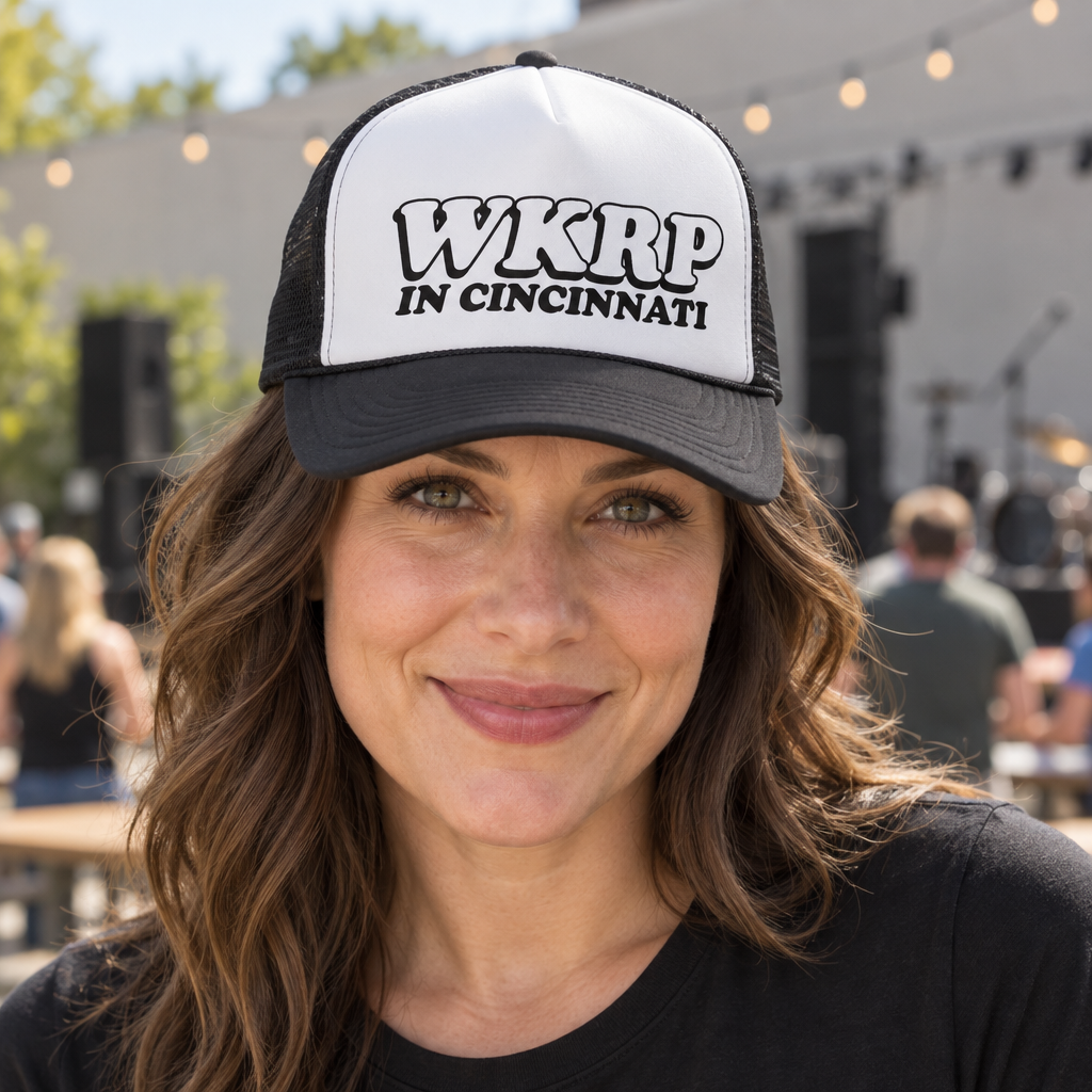 WKRP Cincinnati — Black Trucker Hat — lifestyle alt