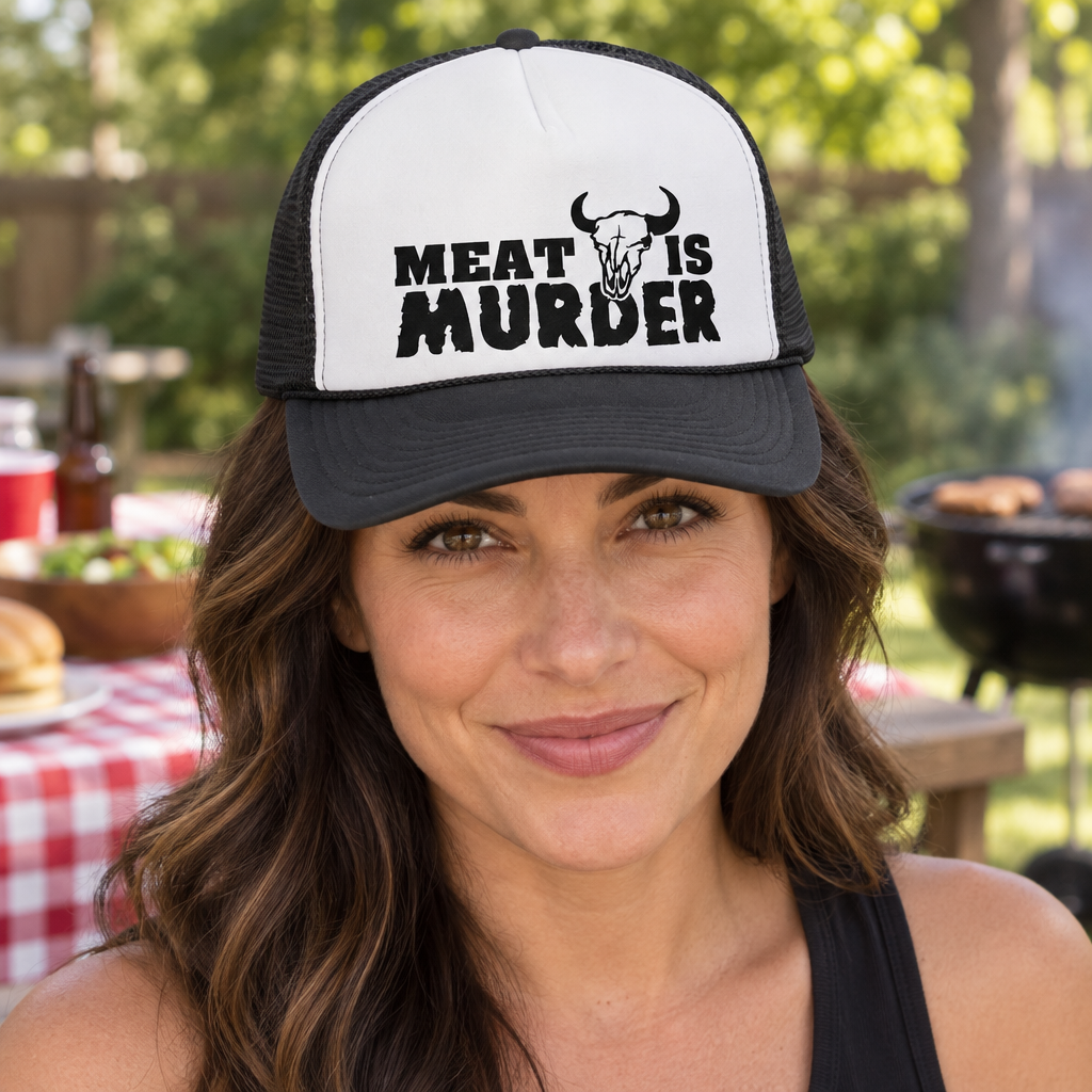 Meat Is Murder — Black Trucker Hat — lifestyle alt