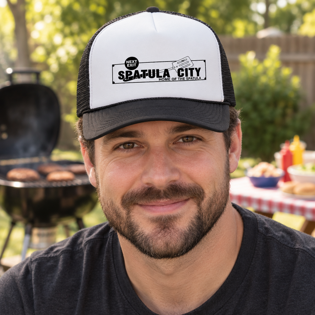 Spatula City — Black Trucker Hat — lifestyle alt