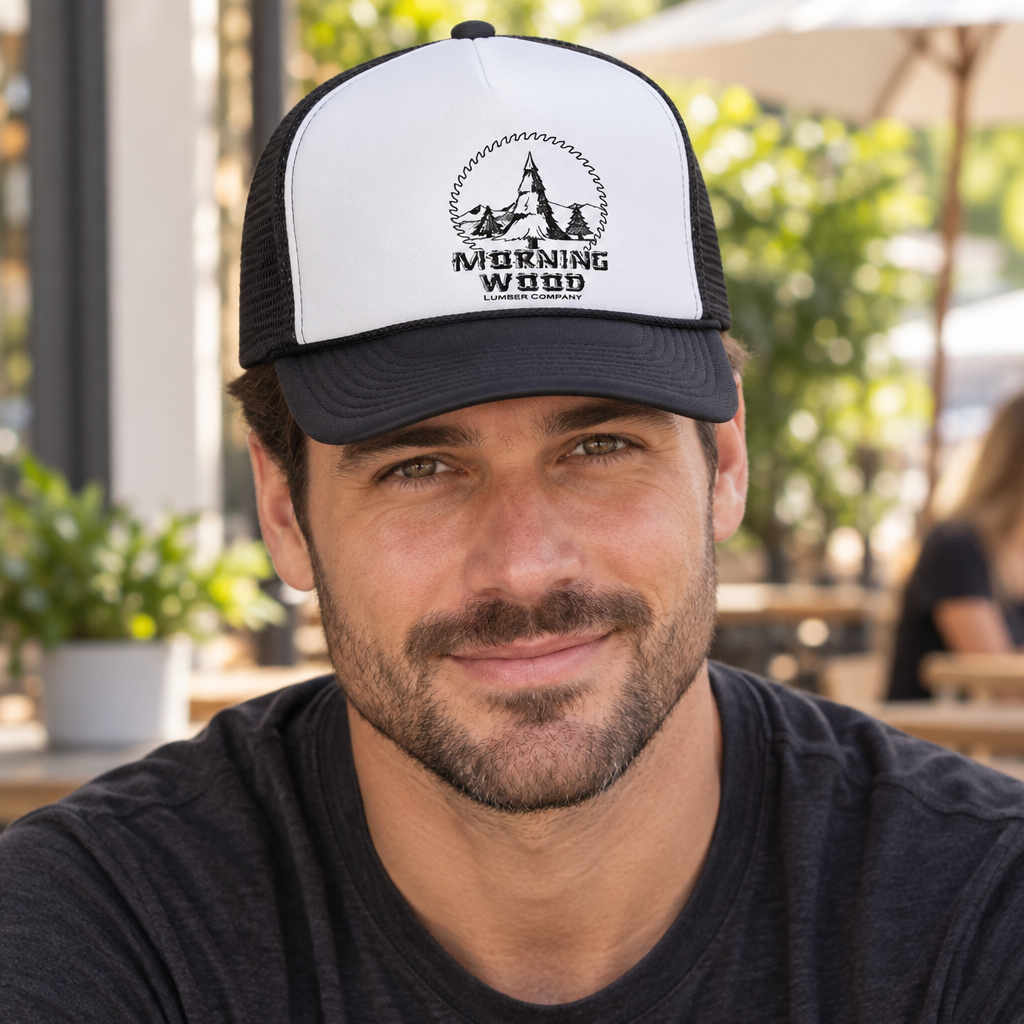 Morning Wood — Black Trucker Hat — lifestyle alt