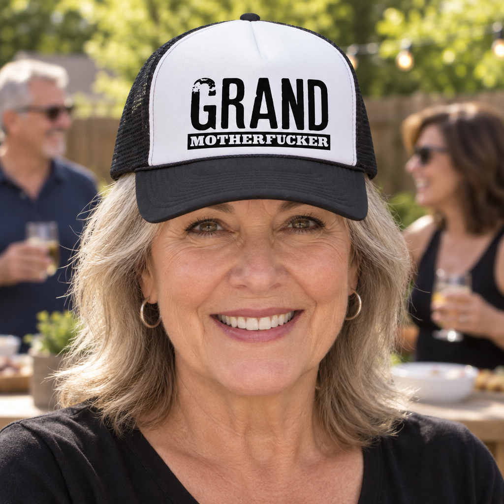 Grand Motherfucker — Black Trucker Hat — lifestyle alt